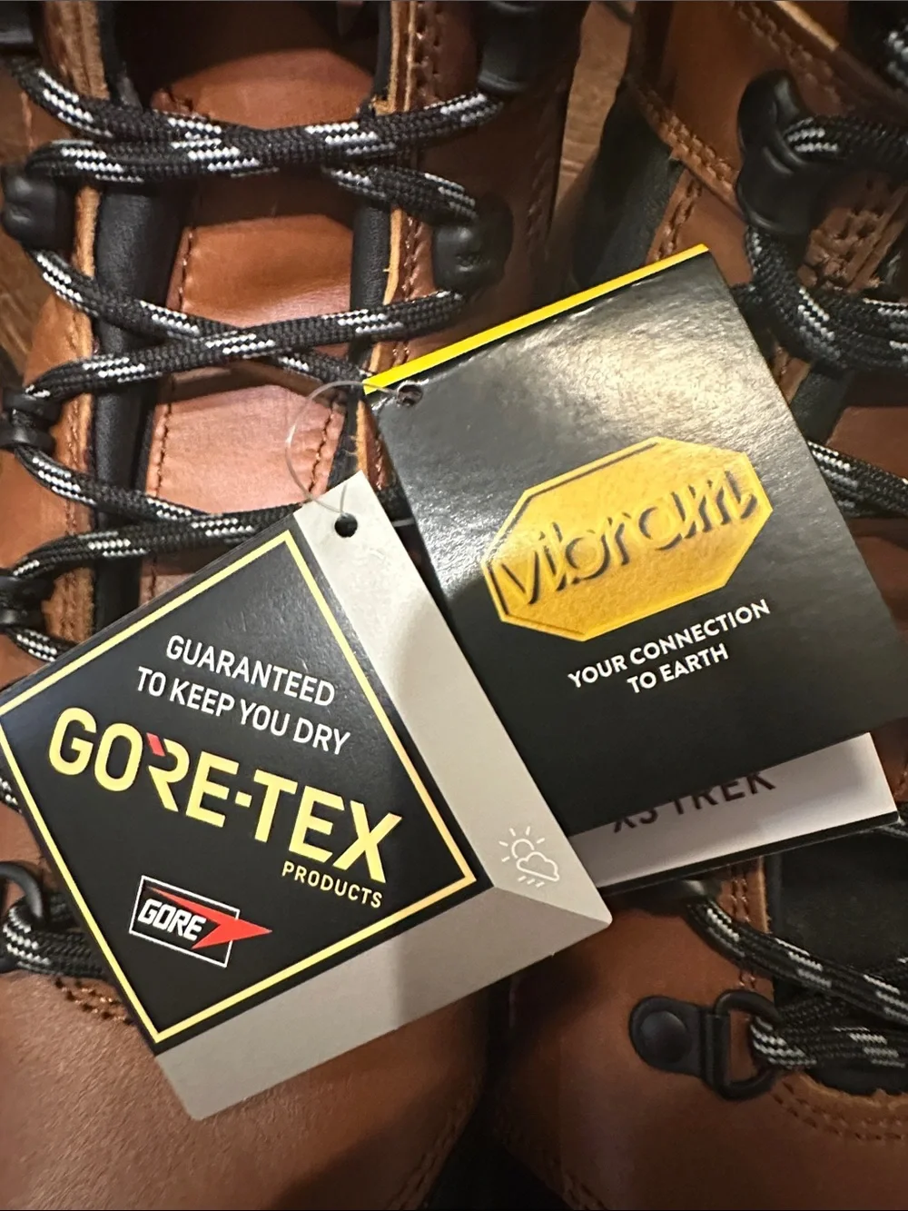 Vibram Women’s Brown and Black Leather Waterproof XS TREK GORE-TEX Hiker Boots